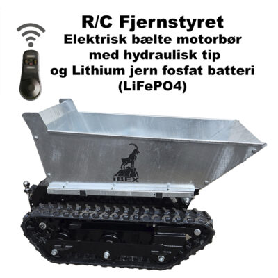 IBEX Elektrisk, fjernstyret styret Motorbør med hydraulisk tipcylinder.