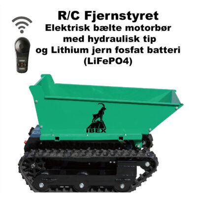 IBEX Elektrisk, fjernstyret styret Motorbør med hydraulisk tipcylinder.
